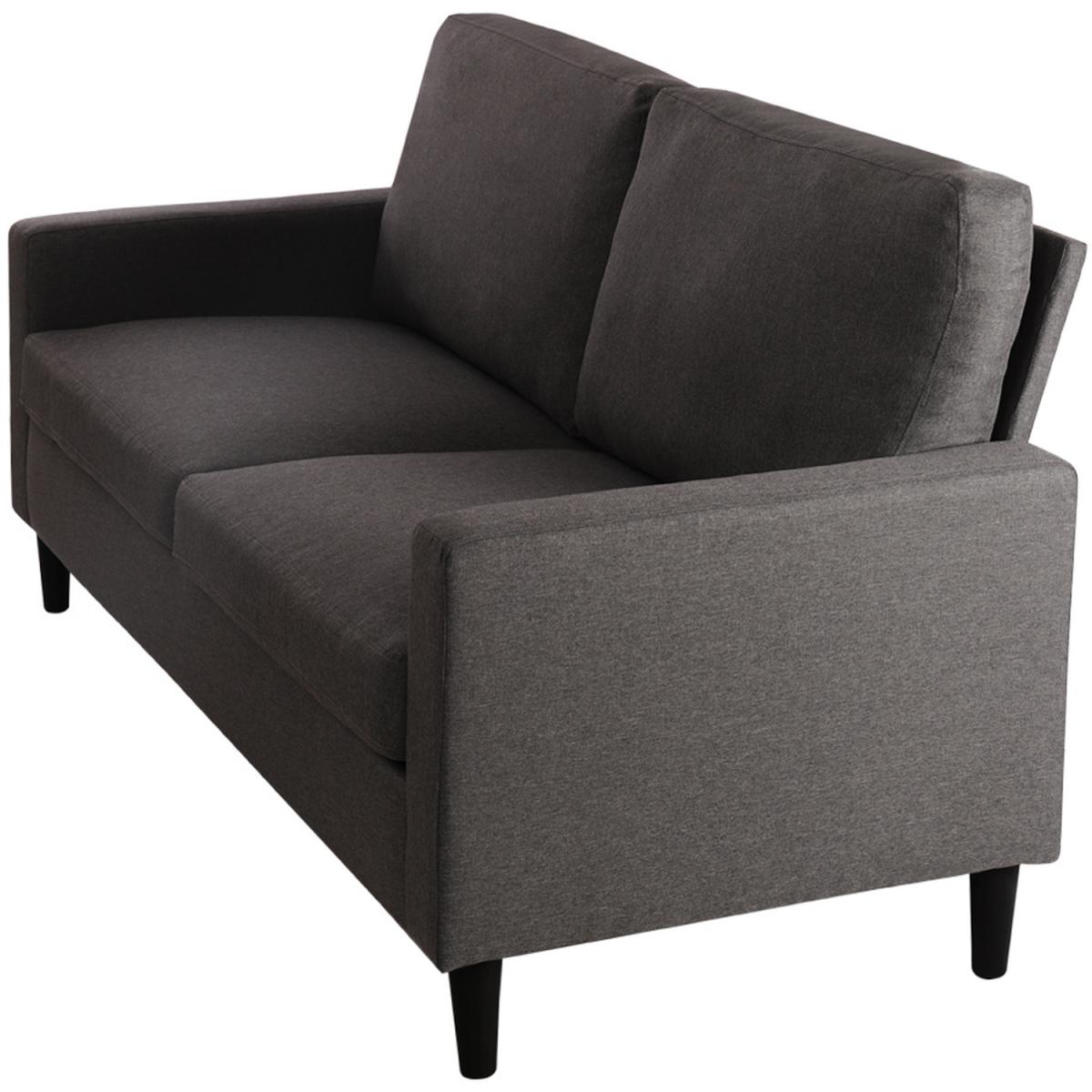 Linen 2 Seater Sofa - Dark Grey – image 2