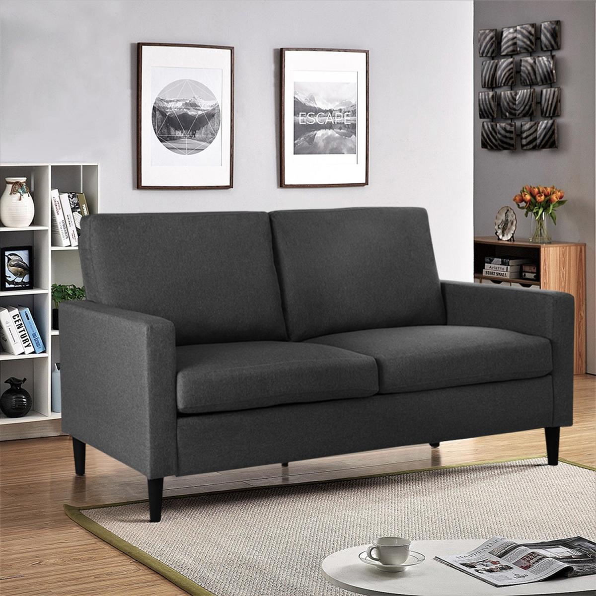 Linen 2 Seater Sofa - Dark Grey – image 7
