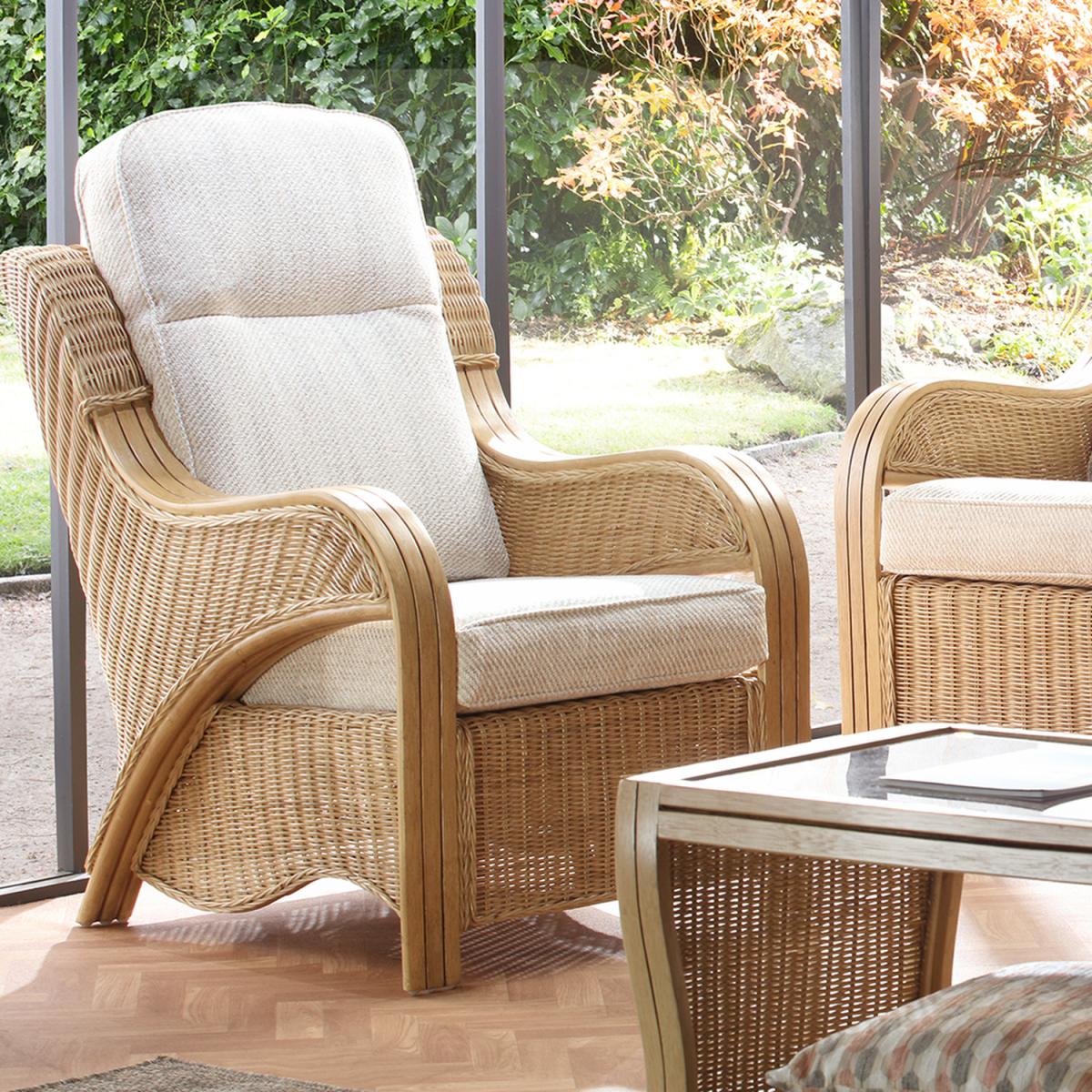 Opera Conservatory Furniture Set 2 Seater Sofa and Chairs - Light Oak – image 3