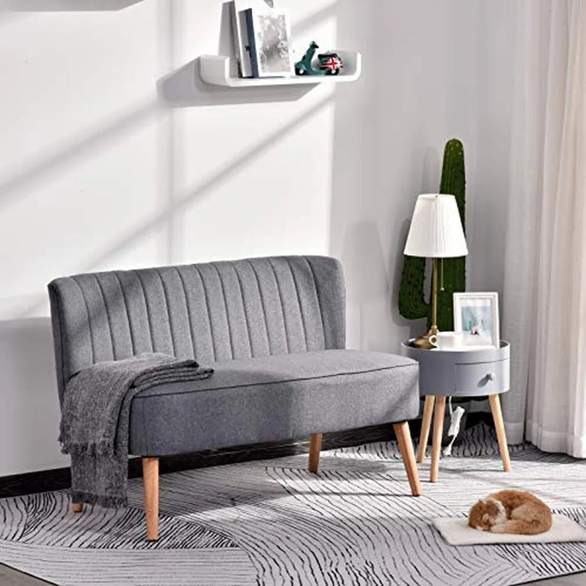 HOMCOM Modern Double Seat Sofa - Grey – image 10
