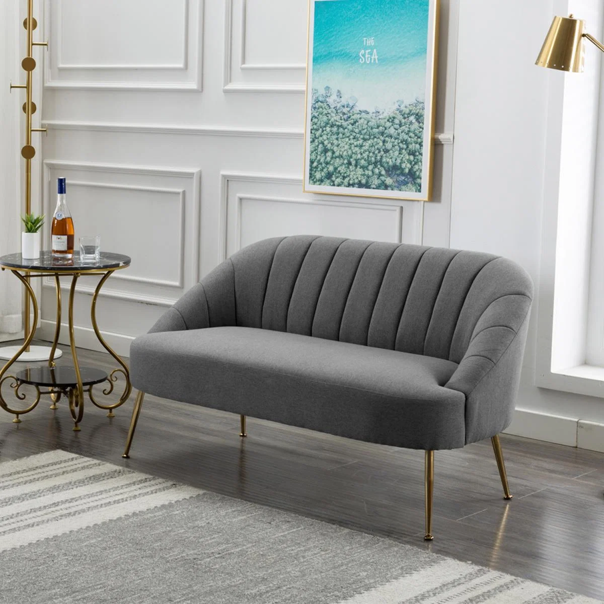 Double Seat Sanded Comfy Tub Chair - Grey – image 3