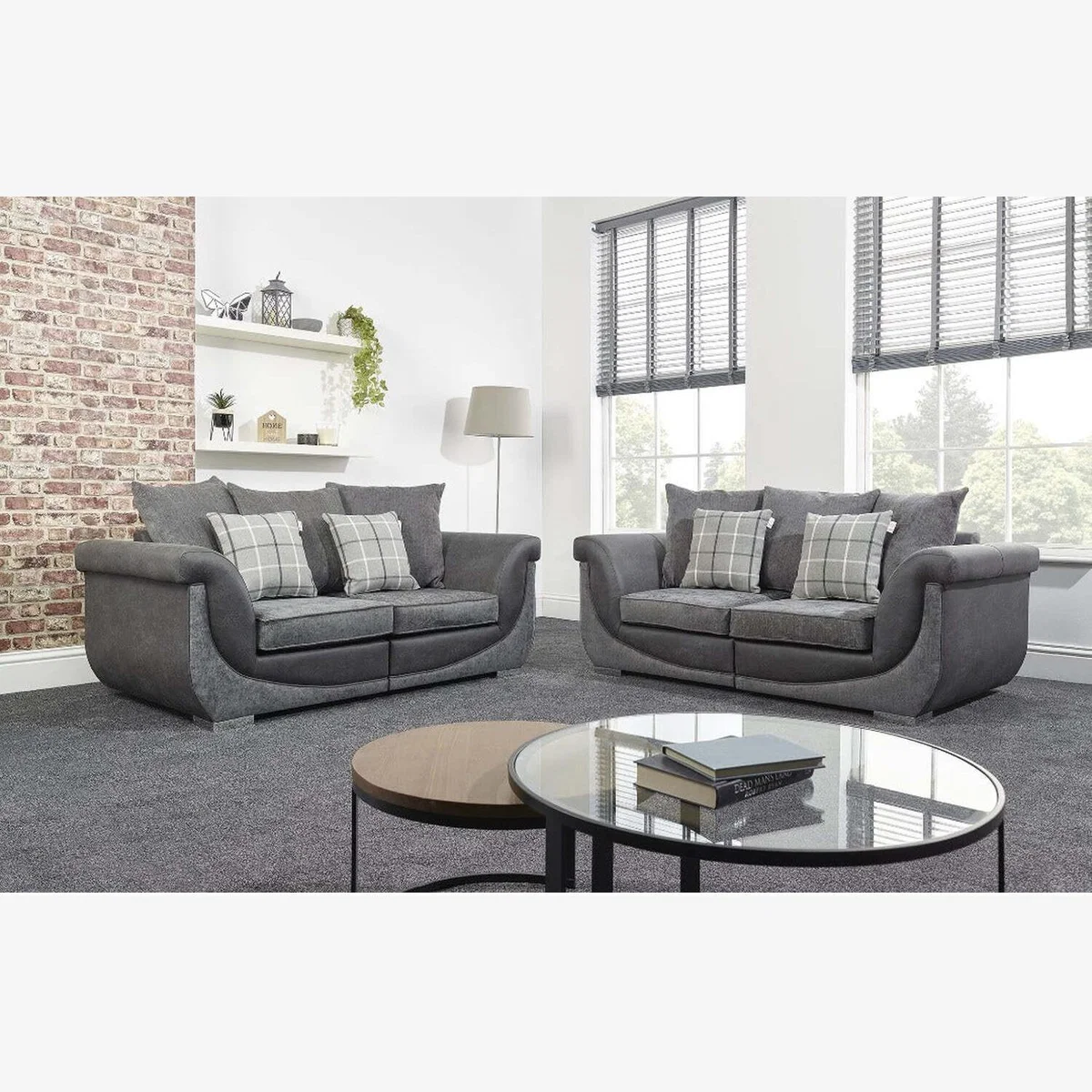 Set of 2 Balmoral 2 Seater Sofa - Grey