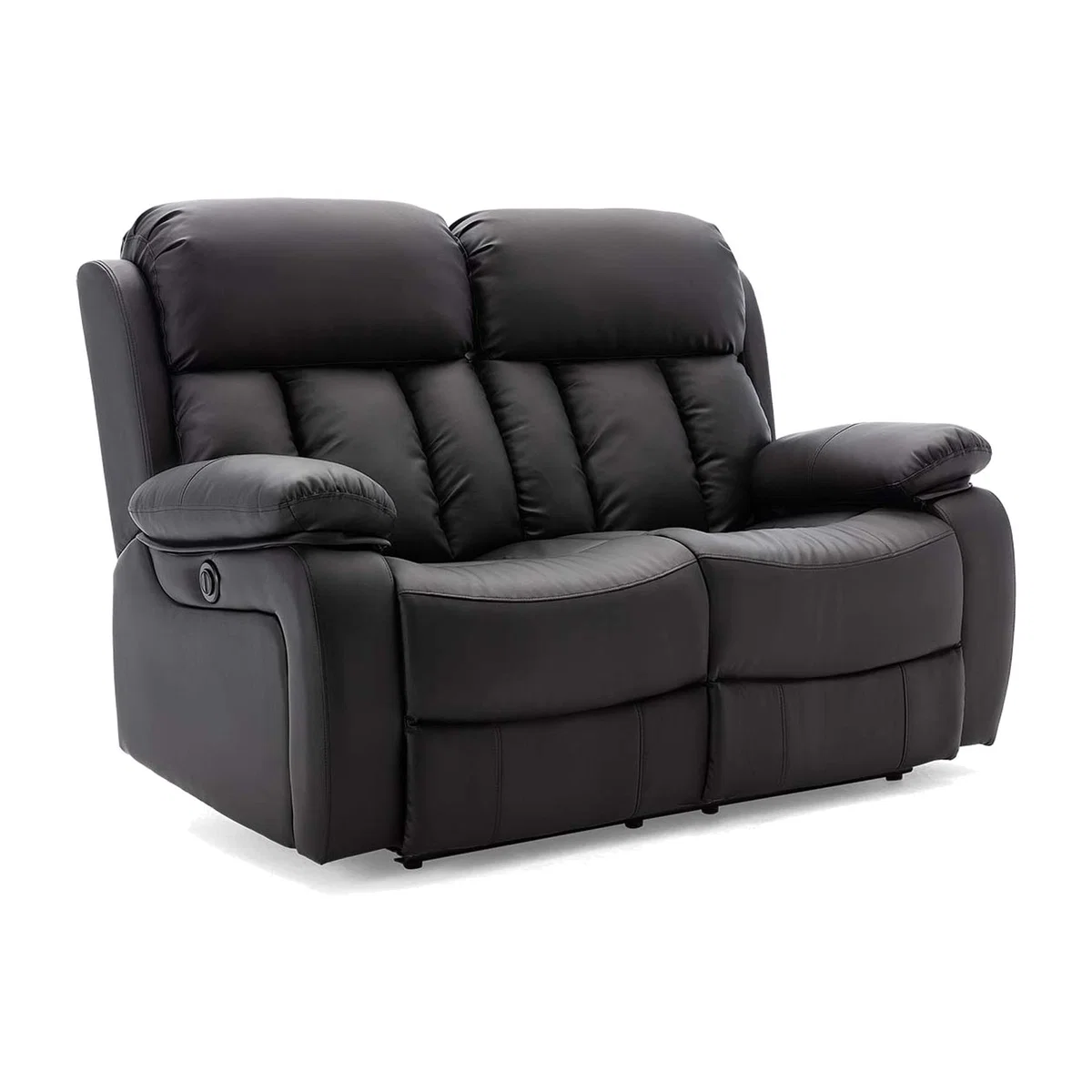 Chester Electric High Back Luxury Bond Grade Leather Recliner 2 Seater Sofa - Black – image 1