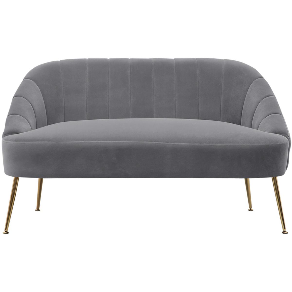 Velvet Comfy Tub Chair Double Seat Sofa - Grey – image 2