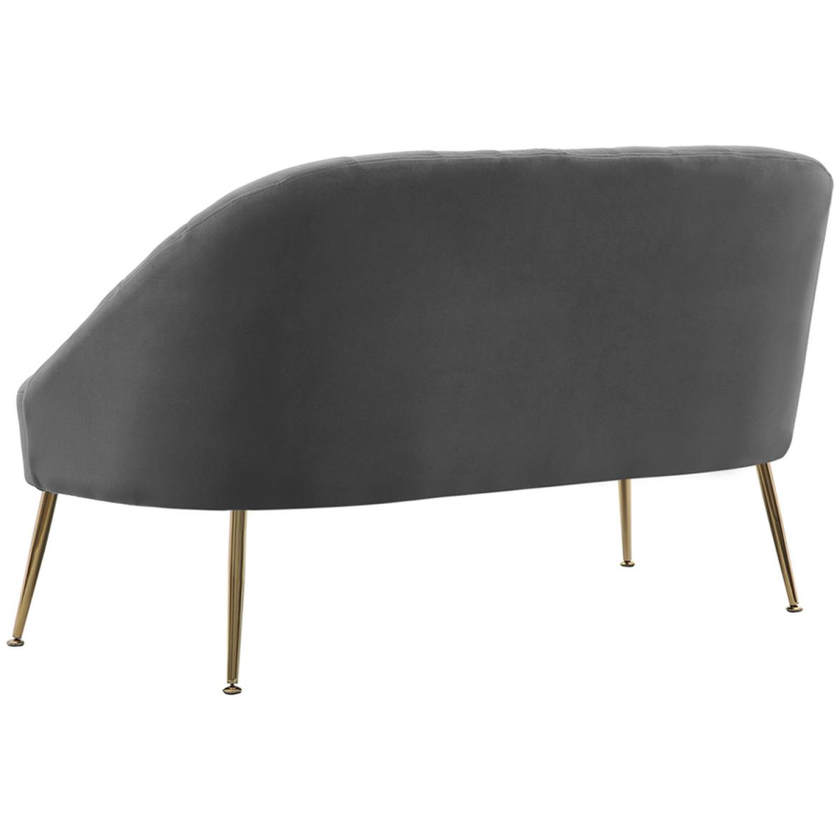 Velvet Comfy Tub Chair Double Seat Sofa - Grey – image 3