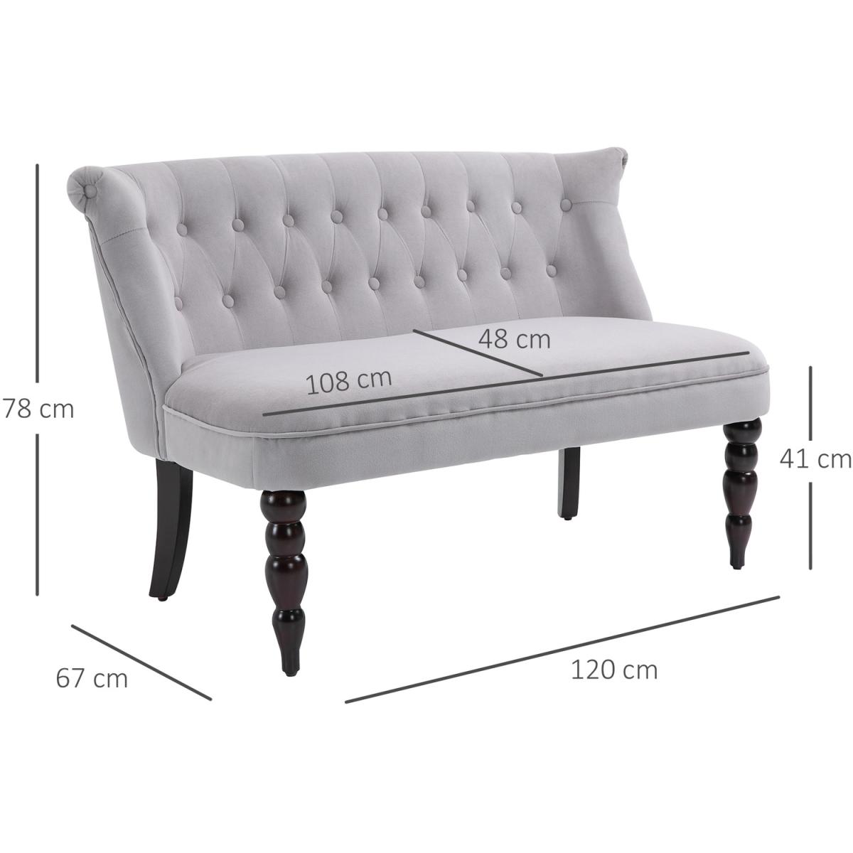 French Inspired Two Seat Lounger  - Grey – image 2