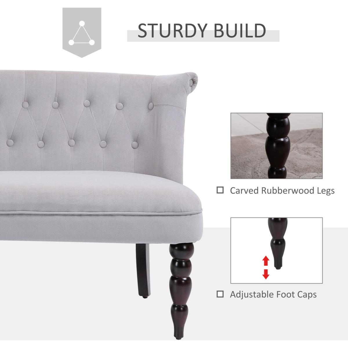 French Inspired Two Seat Lounger  - Grey – image 4