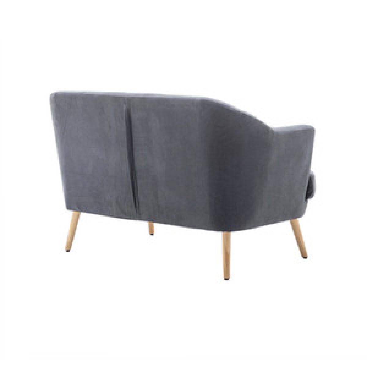 Velvet 2 Seat Accent Sofa Chair Grey  - Grey-Pink – image 14