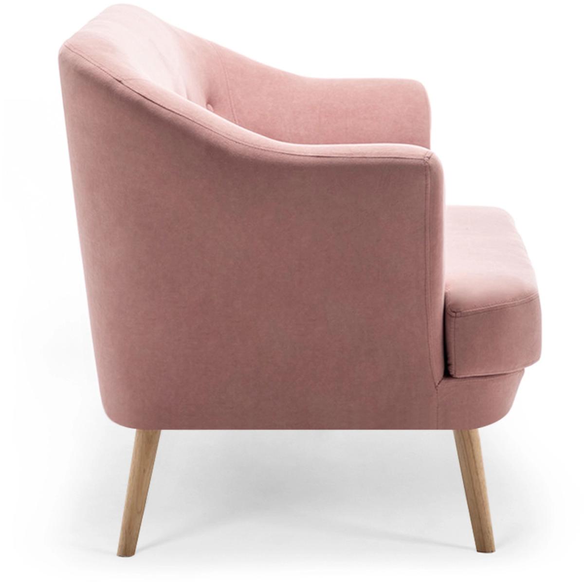 Velvet 2 Seat Accent Sofa Chair Grey  - Grey-Pink – image 8