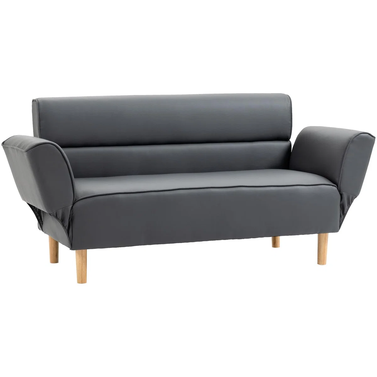 2 Seater Sofas for Living Room Love Seat with Adjustable Armrest - Grey – image 6