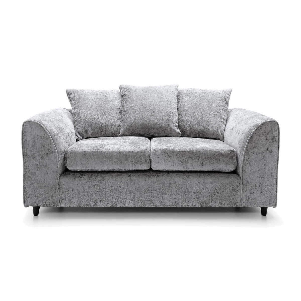 Harriet Crushed Chenille 2 Seater Sofa - Light Grey