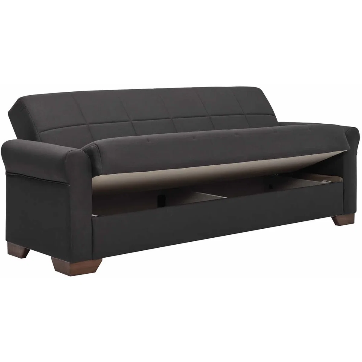 Malthe Linen Sofa Bed 2 Seater with Storage - Grey – image 3