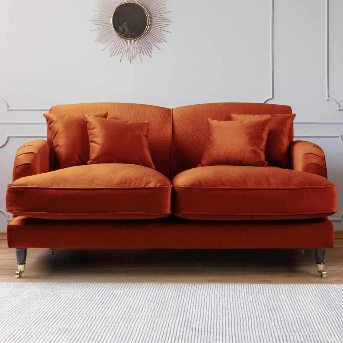 The Caroline Two Seater Sofa - Apricot