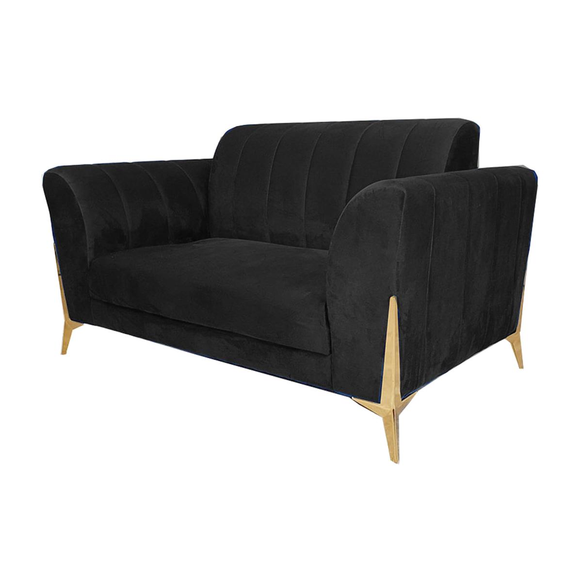 Sandy Plush 2 Seater Sofa - Black