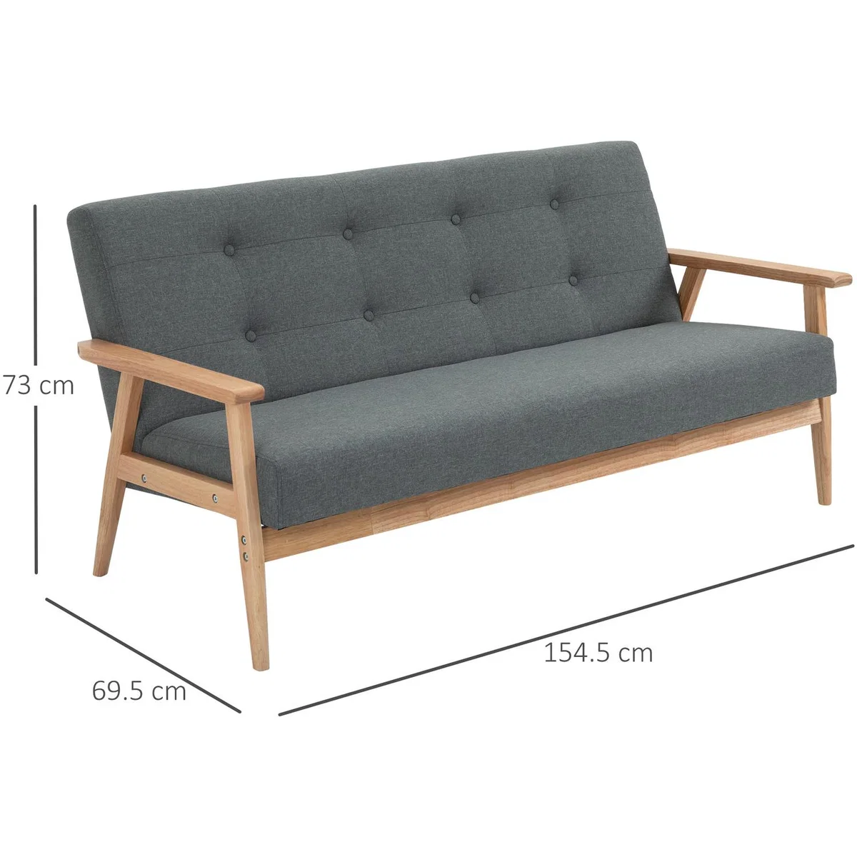 Modern Fabric Sofa - Grey – image 2