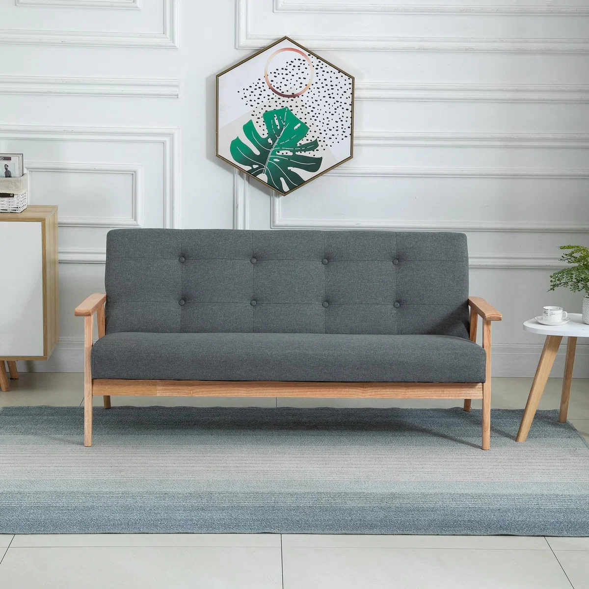 Modern Fabric Sofa - Grey – image 7