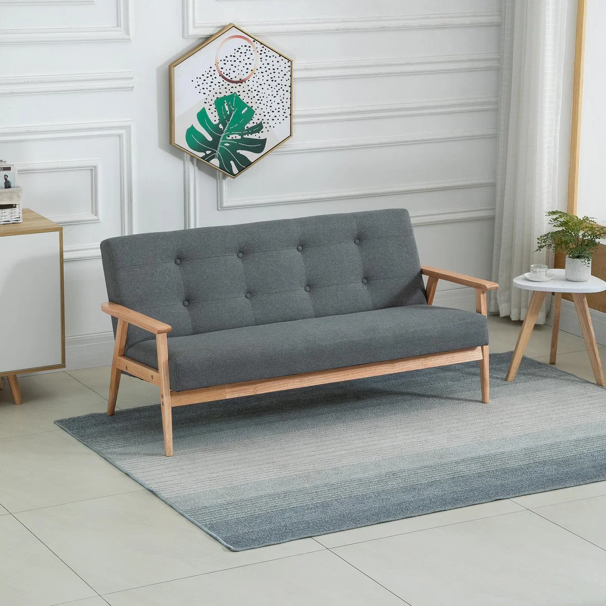 Modern Fabric Sofa - Grey – image 1