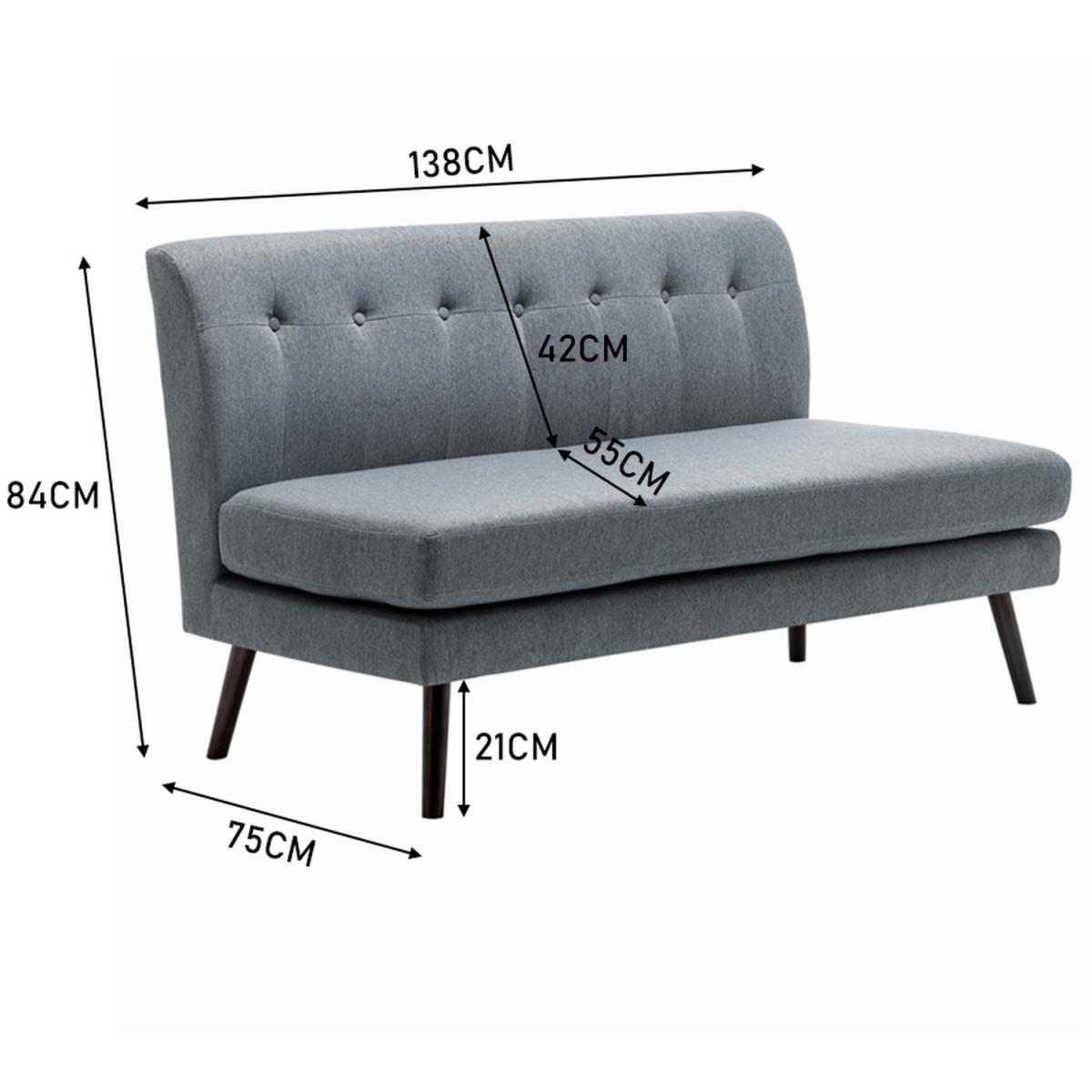 Linen 2 Seat Sofa - Grey – image 7