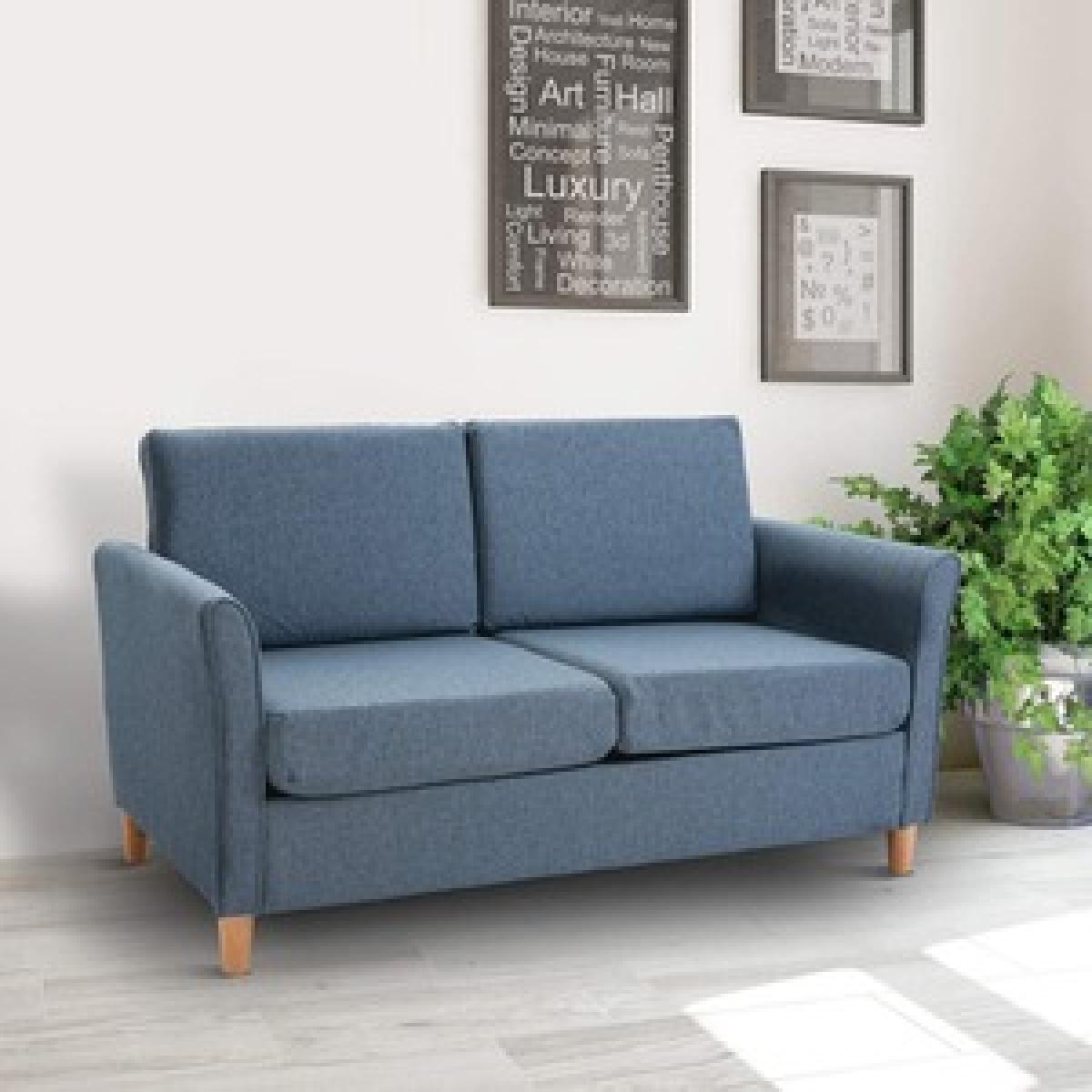 Sofa Double Seat Compact Couch with Armrest - Light grey – image 11