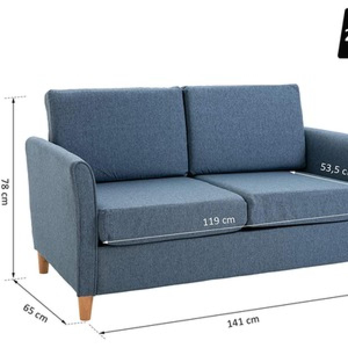Sofa Double Seat Compact Couch with Armrest - Light grey – image 8