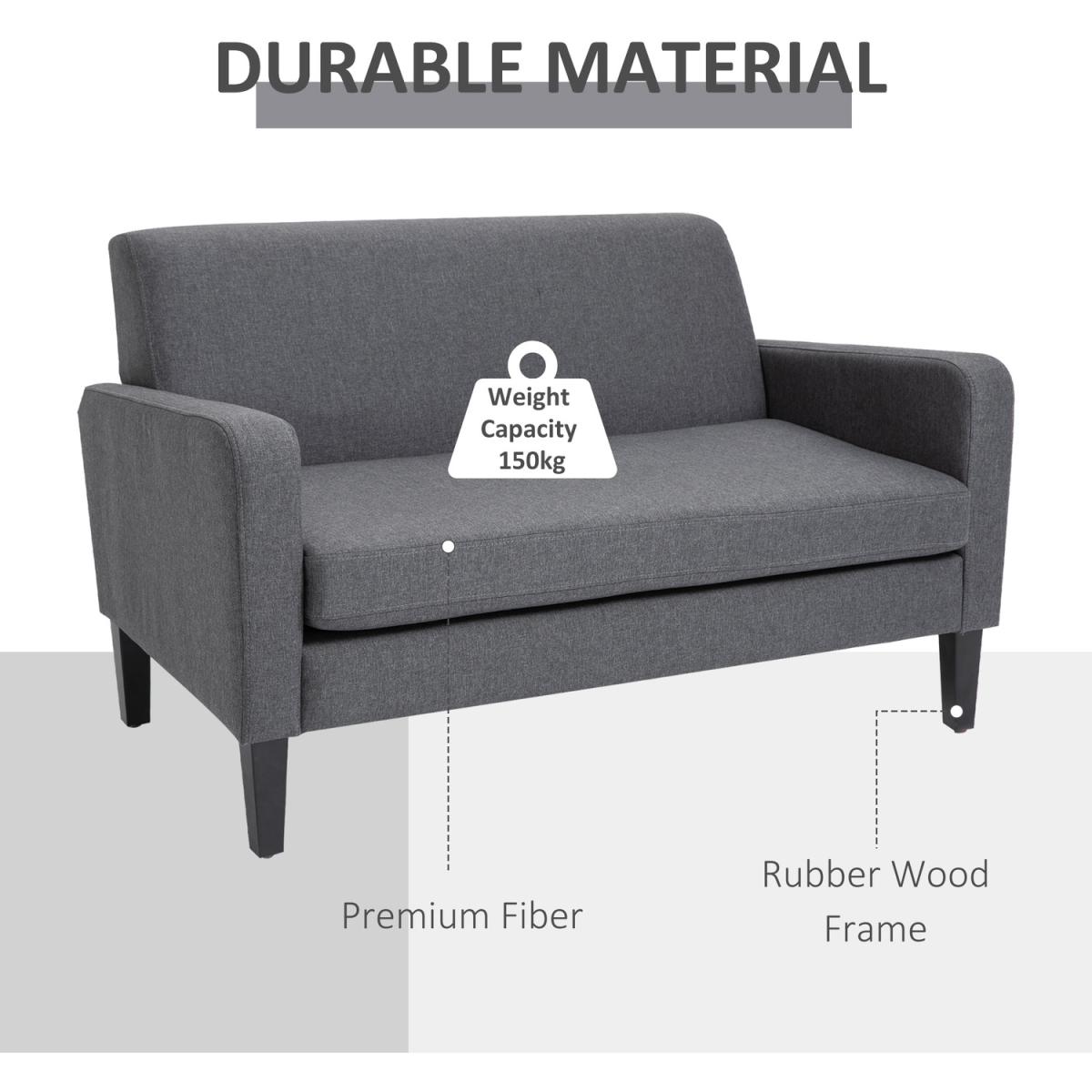 Modern Curved 2 Seat Sofa - Grey – image 2