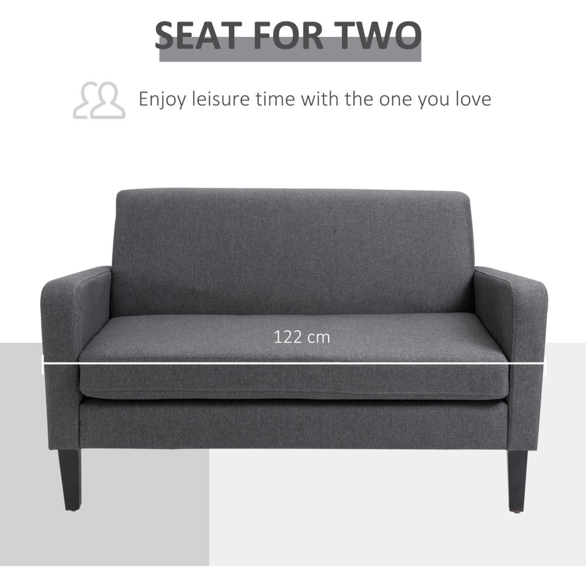 Modern Curved 2 Seat Sofa - Grey – image 4