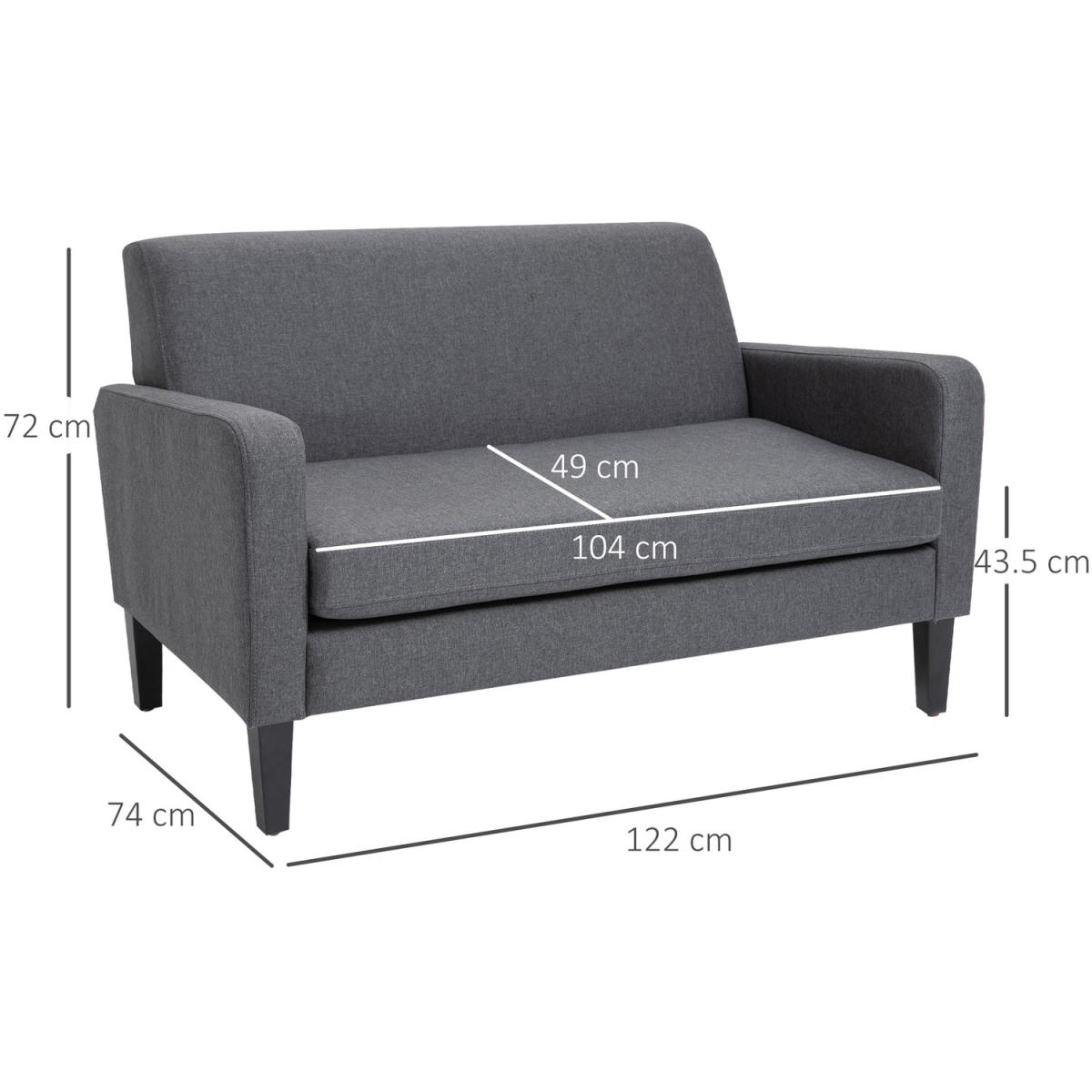 Modern Curved 2 Seat Sofa - Grey – image 5