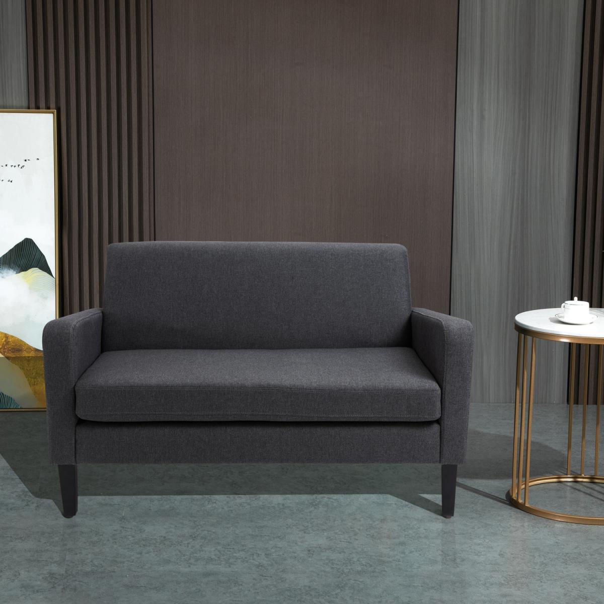 Modern Curved 2 Seat Sofa - Grey – image 6