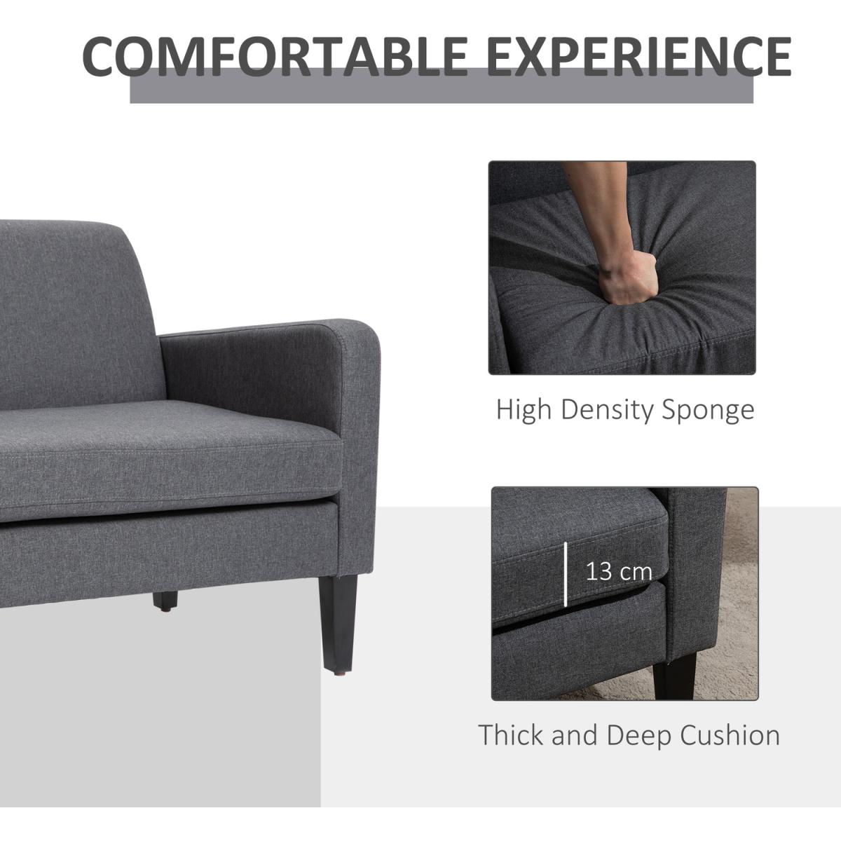 Modern Curved 2 Seat Sofa - Grey – image 7