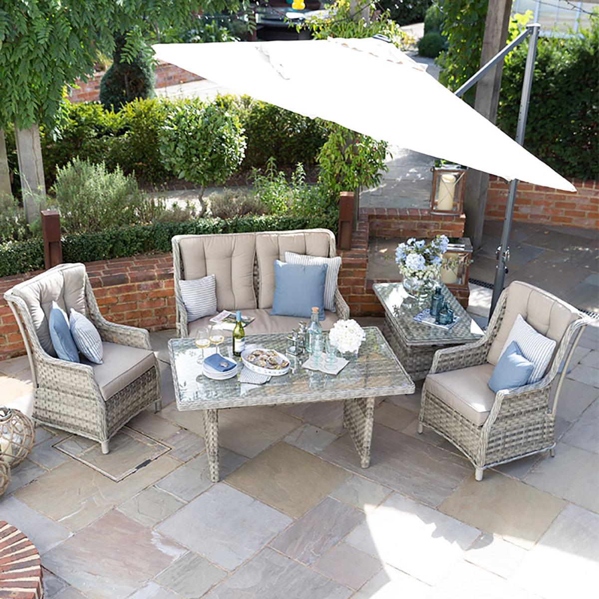 Nova Deluxe Two Seater Sofa Dining Set - Oyster