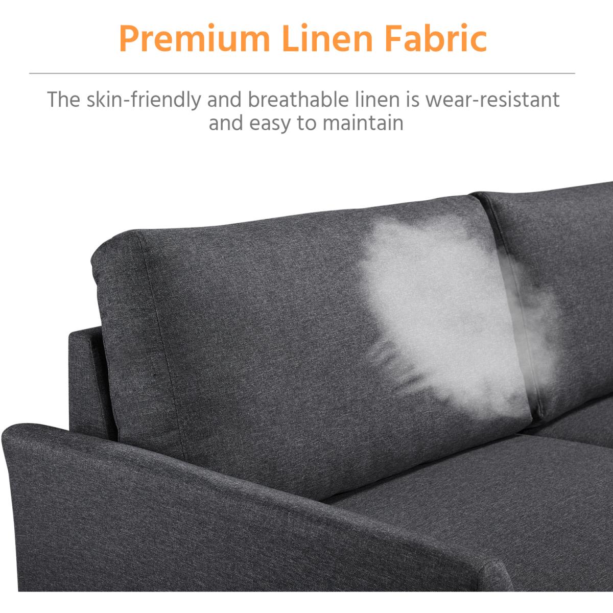 2-Seater Sofa for Living Room - Grey – image 2