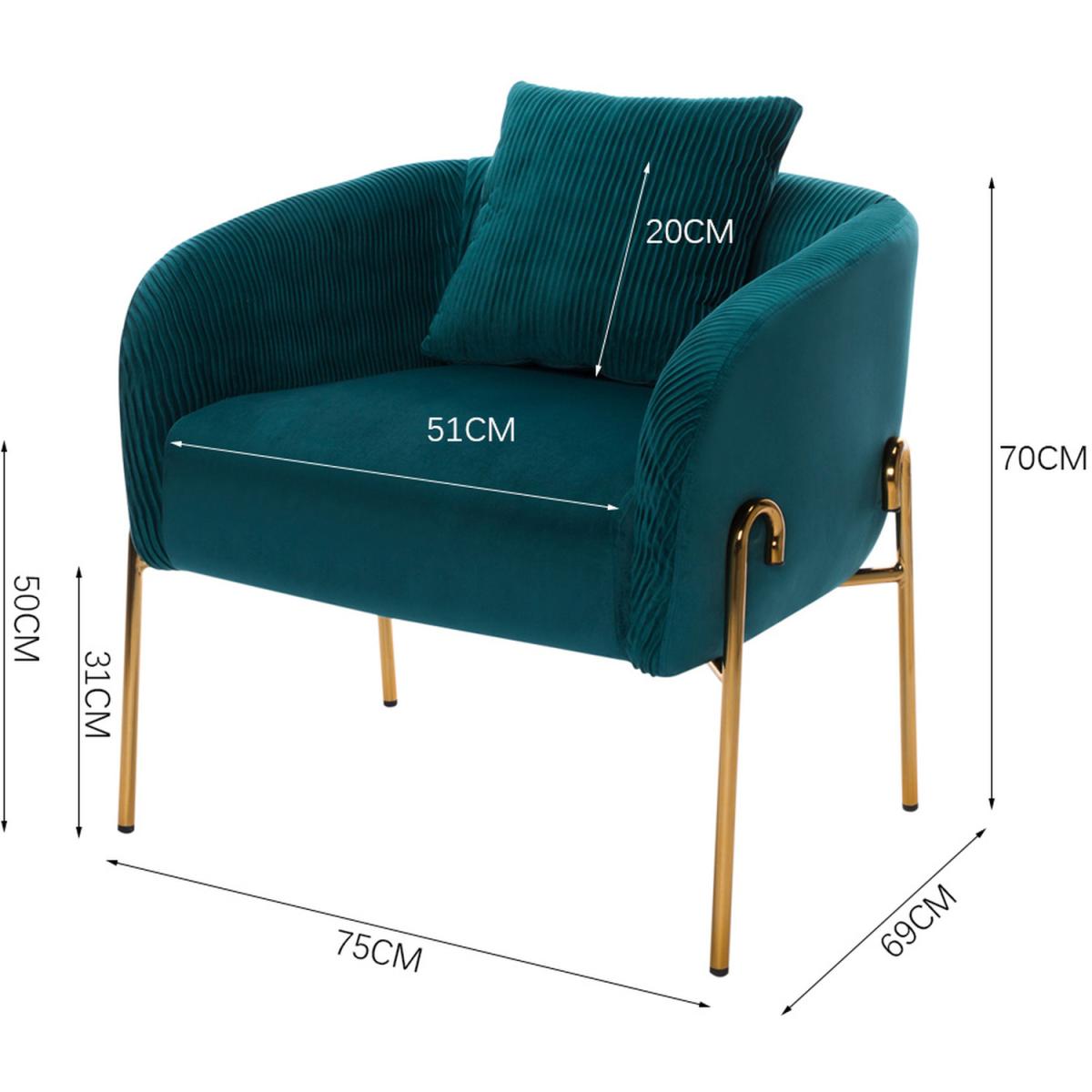 Pleated Velvet Accent Chair Single/Double - Green / Double – image 22