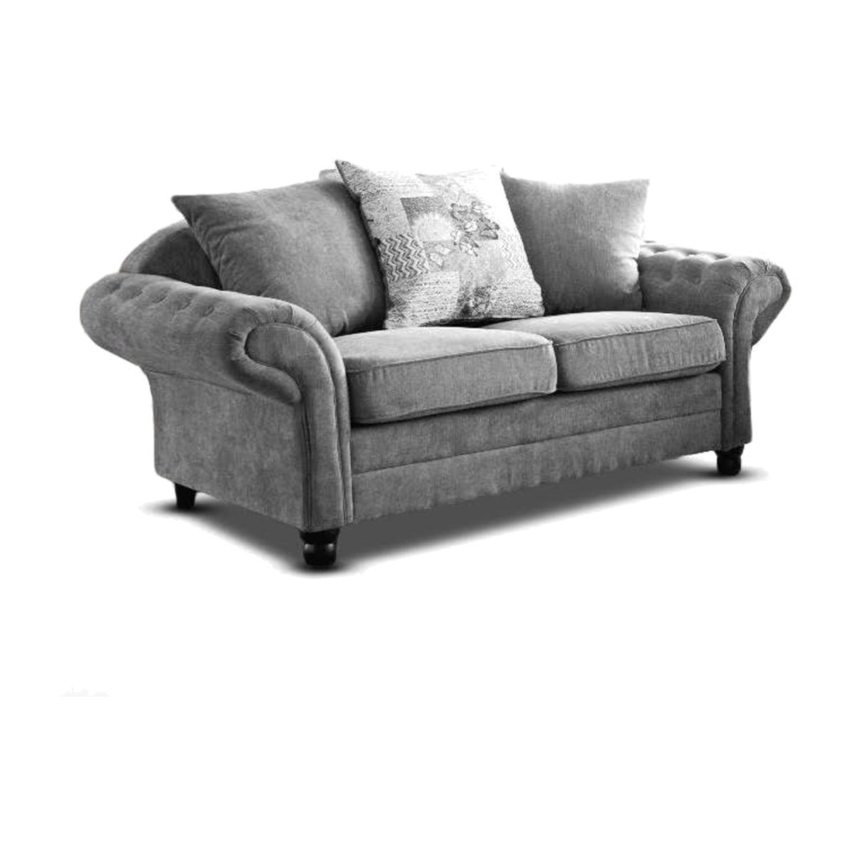 Nicole Chenille Fabric 2 Seater Sofa - Graphite - Grey
