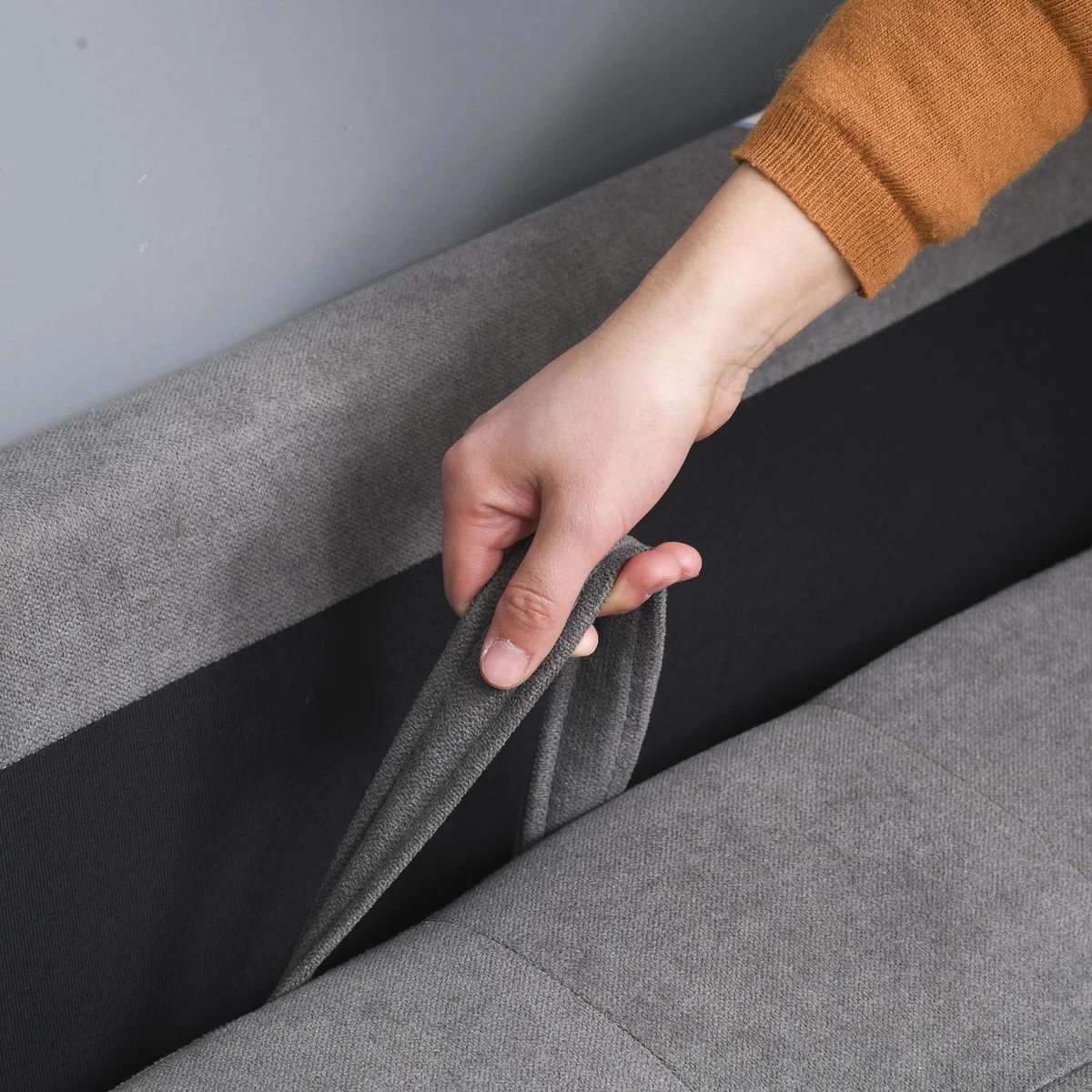 Modern 2 Seater Storage Sofa - Grey – image 7