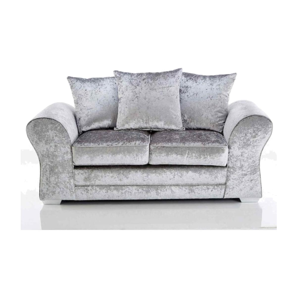 Janson Modern Crushed Velvet 2 Seater Sofa - Silver
