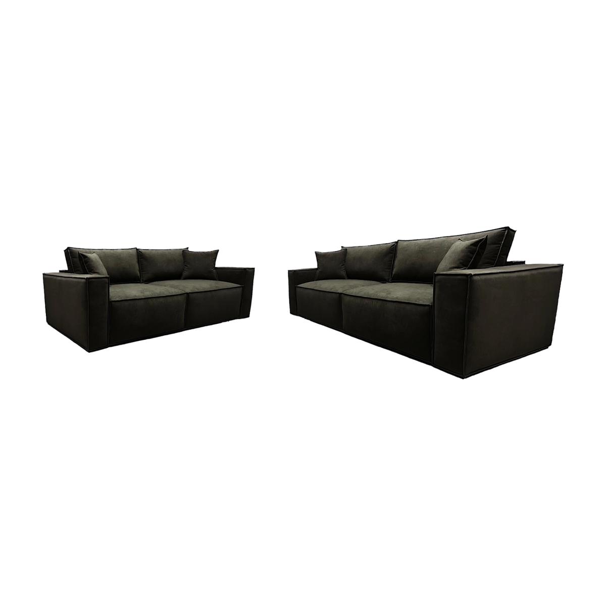Chelsea Modular 3 and 2 Seater Sofa Set - Black