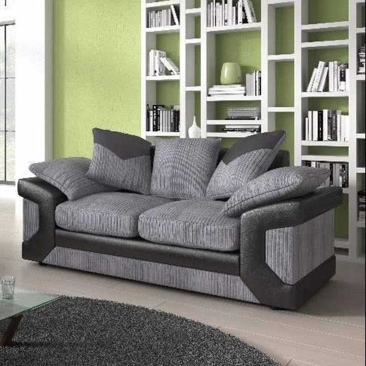 Enzo Jumbo Cord sofa Suite Grey 2 Seater - GREY