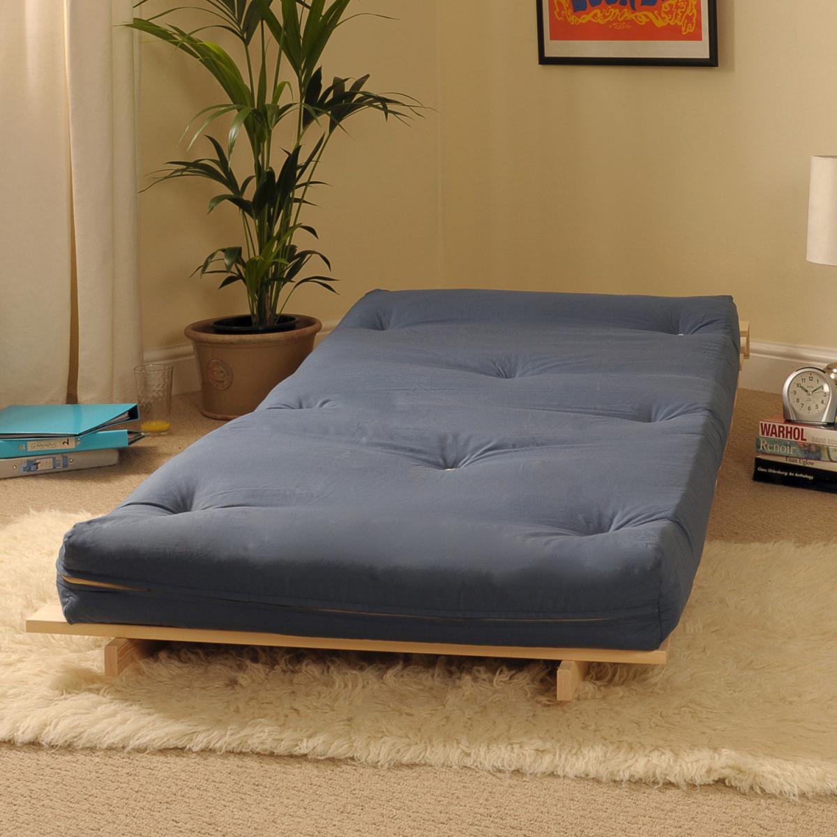 Navy Blue Single 3ft Luxury Futon Sofa Bed – image 2