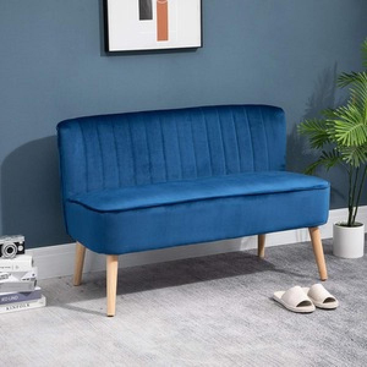 Modern Double Seat Sofa with Wooden Frame - Grey – image 11