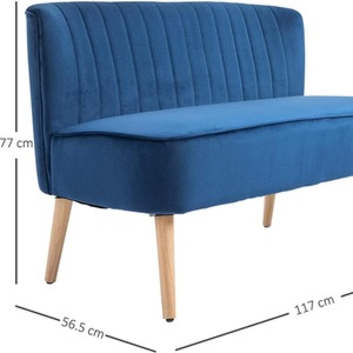 Modern Double Seat Sofa with Wooden Frame - Grey – image 14