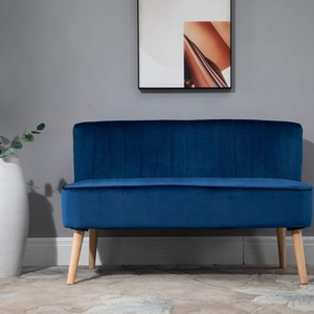 Modern Double Seat Sofa with Wooden Frame - Grey – image 16