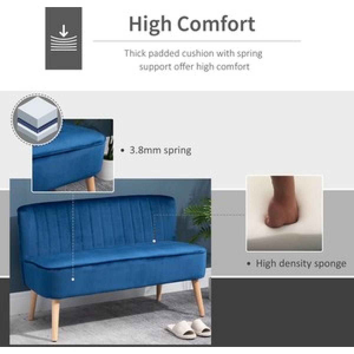 Modern Double Seat Sofa with Wooden Frame - Grey – image 19