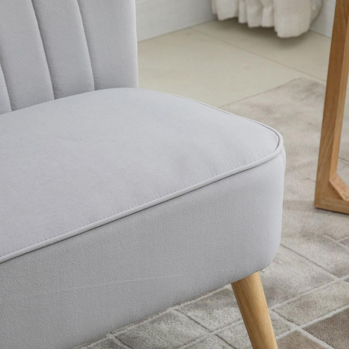 Modern Double Seat Sofa with Wooden Frame - Grey – image 7