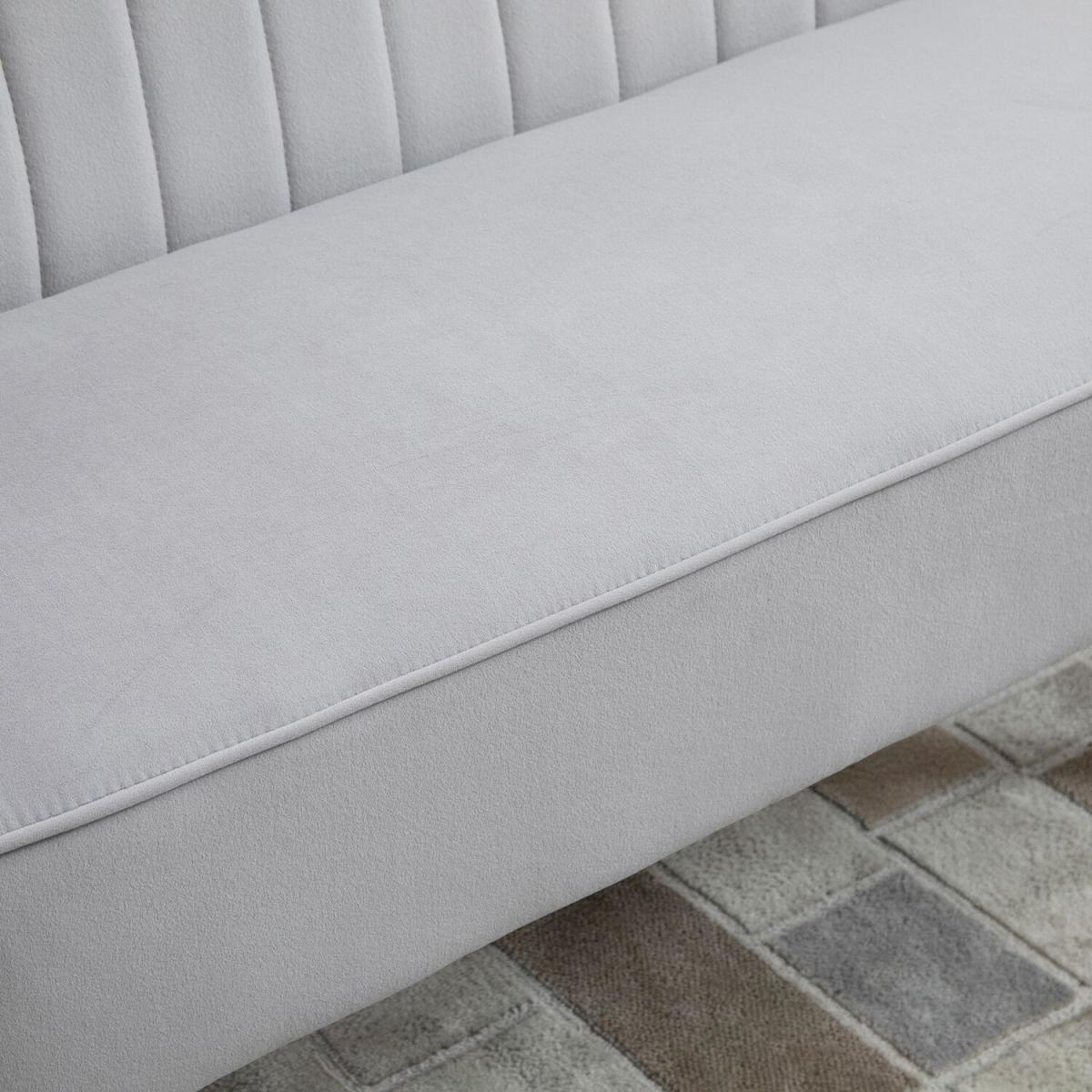 Modern Double Seat Sofa with Wooden Frame - Grey – image 9