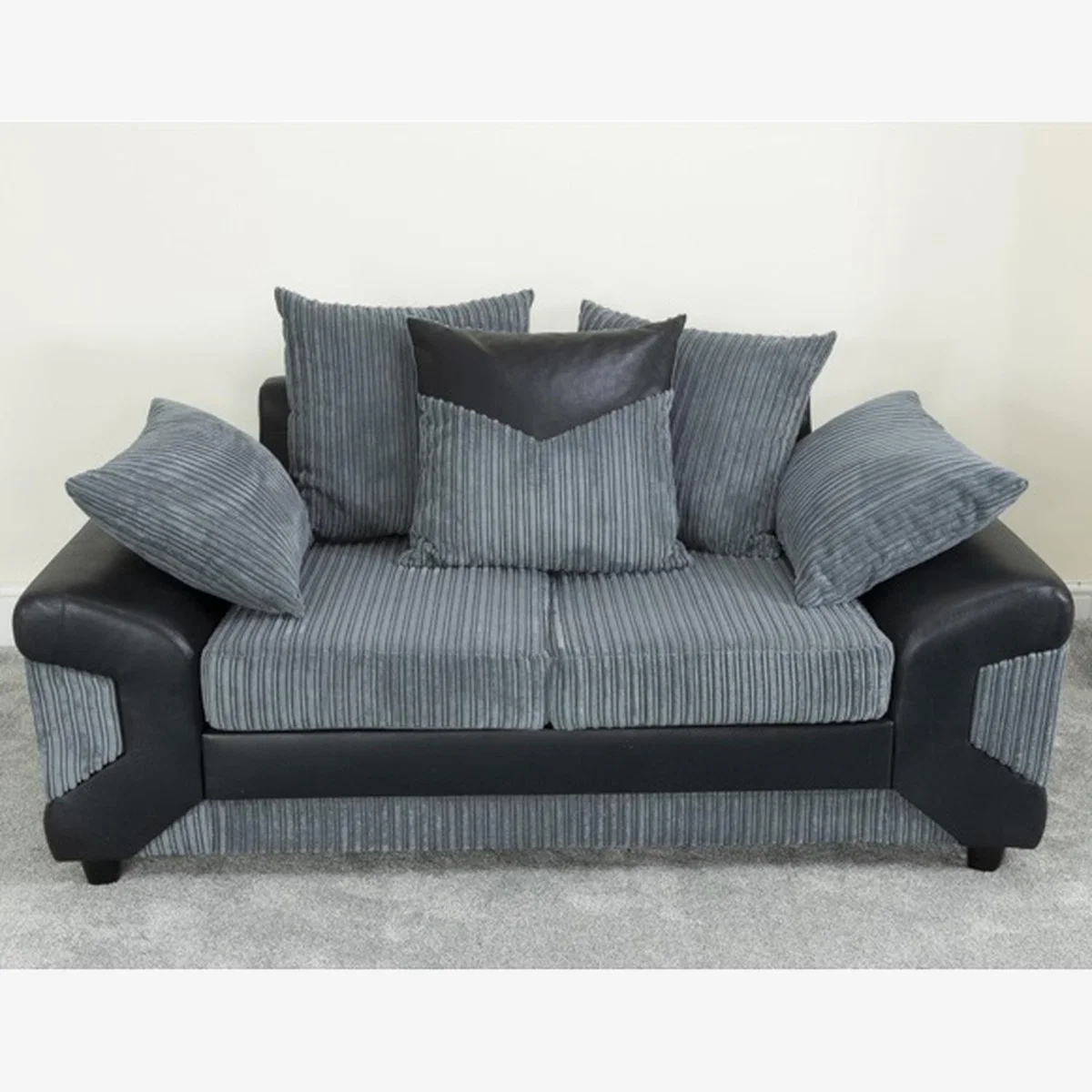 Dino 2 Seater Sofa - Black-Grey