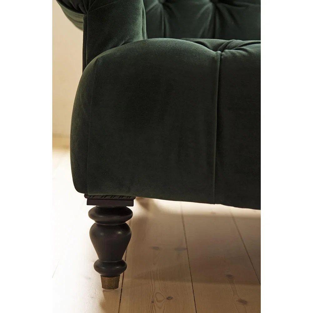 Forest Green Velvet 2 Seater Sofa – image 3