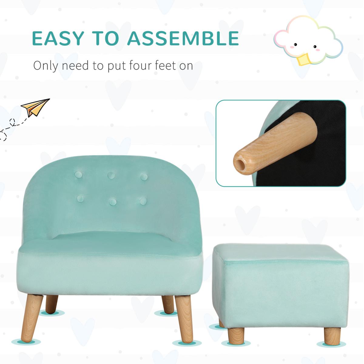 Toddler Chair 2 Piece Sofa Set - Blue – image 4