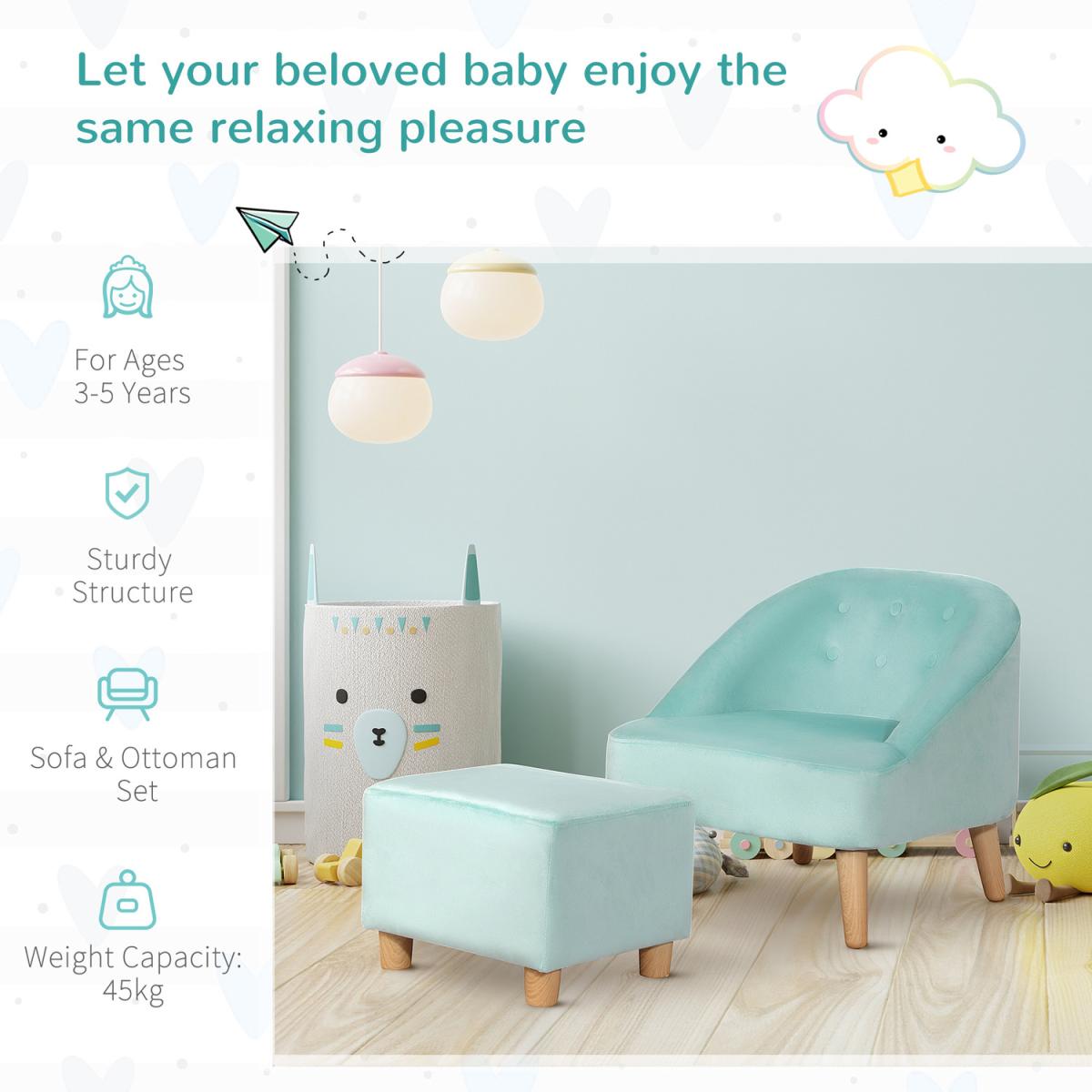 Toddler Chair 2 Piece Sofa Set - Blue – image 5