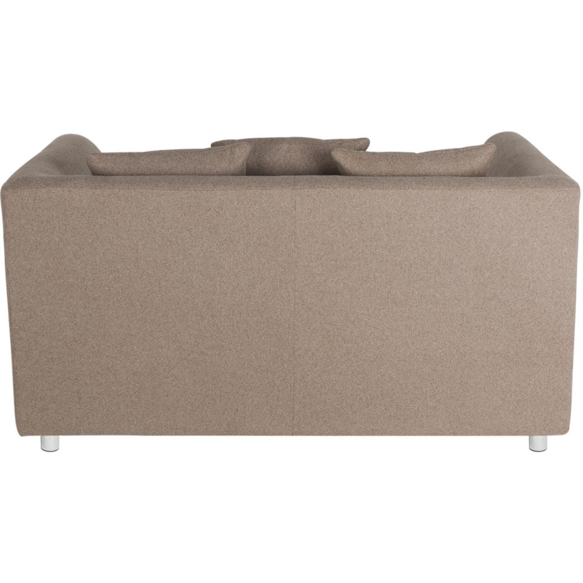 Modern Linen Upholstered 2-Seater Sofa - Coffee – image 4