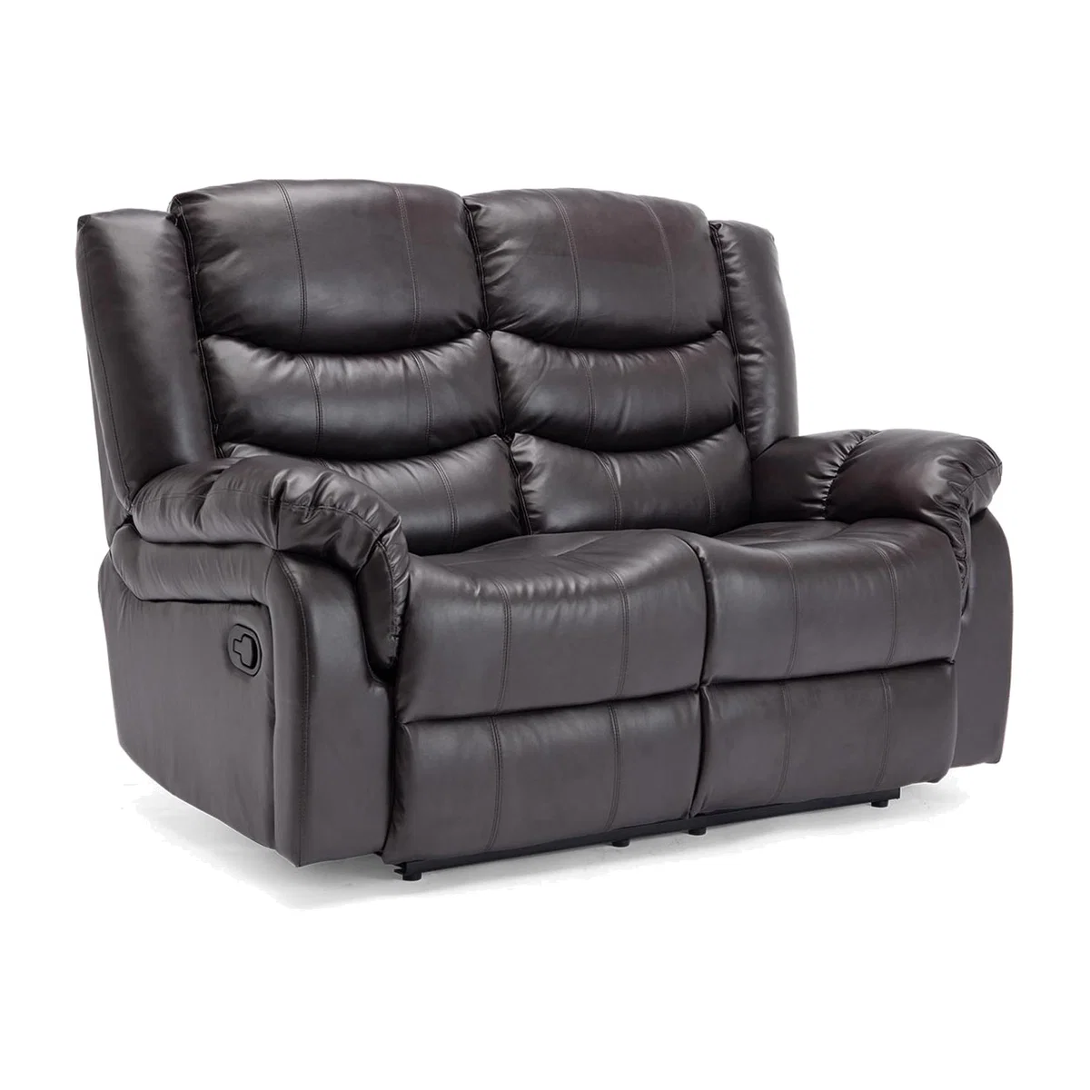 Seattle Manual High Back Bonded Leather Recliner 2 Seater Sofa - Brown – image 1